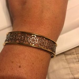 Silver and gold bangle